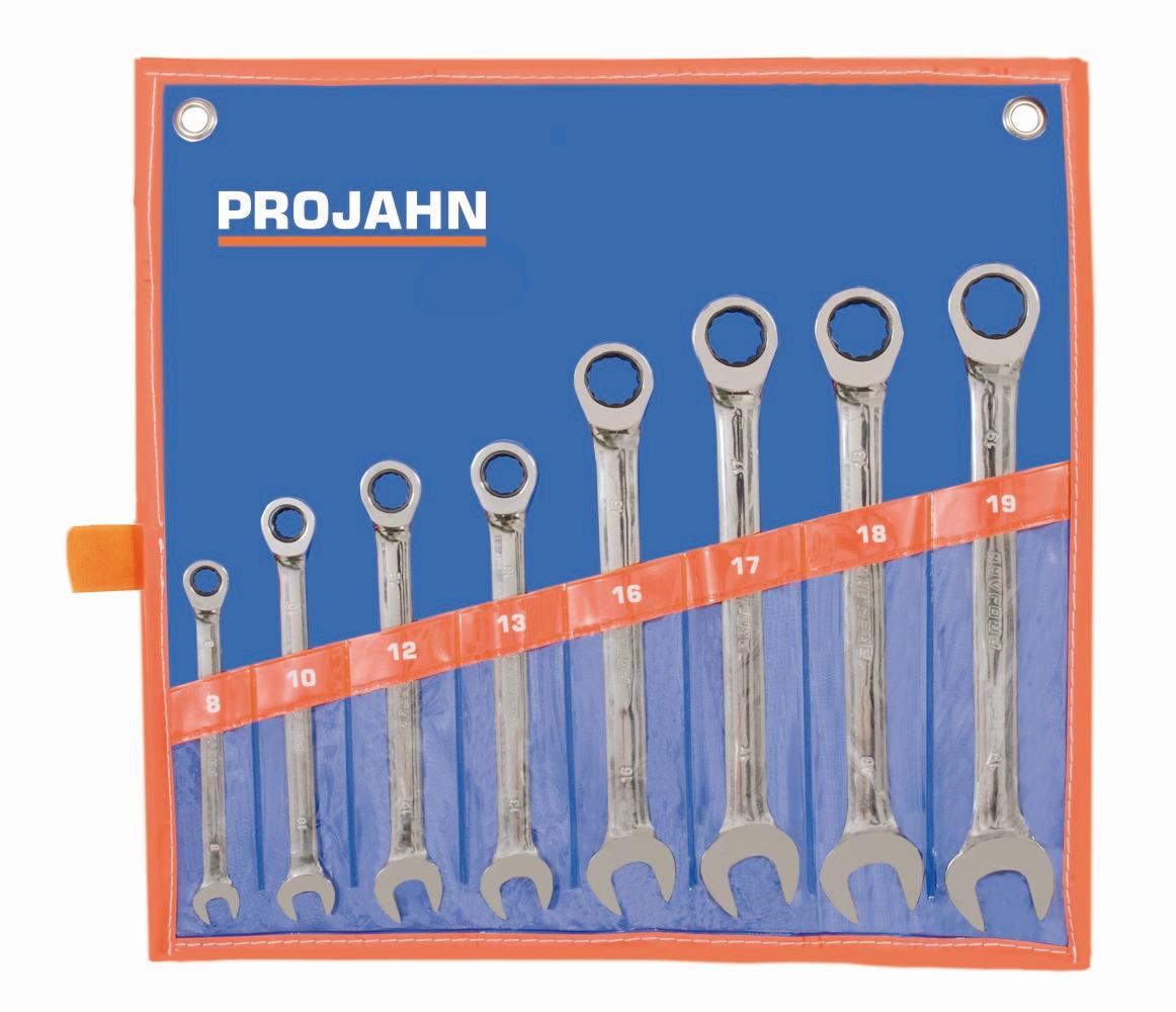 Projahn - GearTech Schluessel Satz Rolltasche 8tlg 8 - 10 - 12 - 13 - 16 - 17 - 18 - 19 mm - 1 Stück