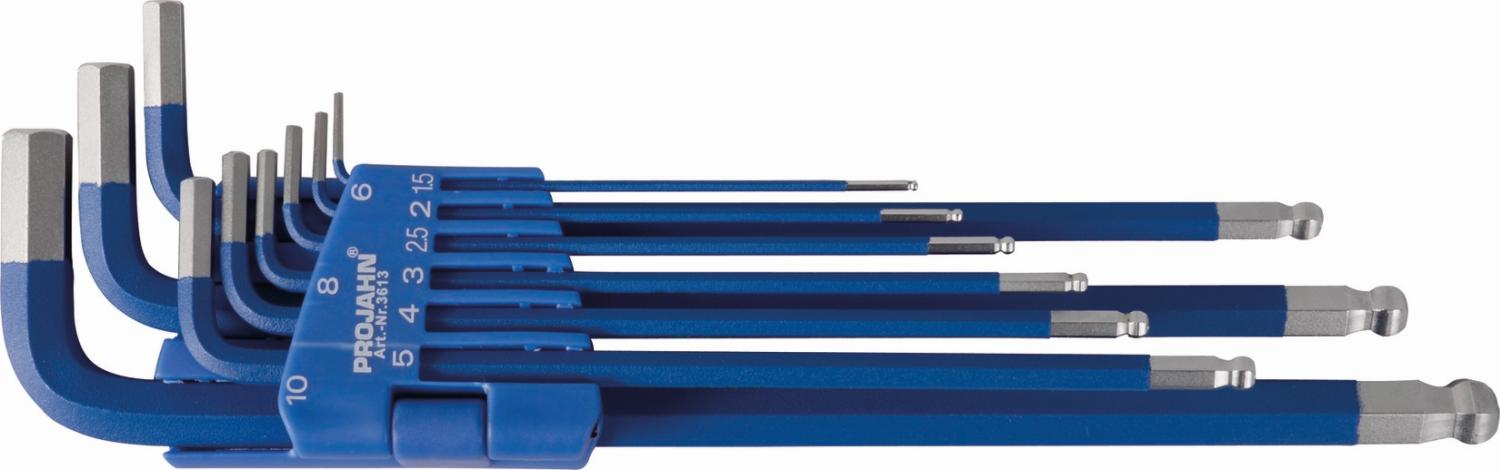Winkelstiftschluessel Satz Innen-6Kant lange Ausführung, blau 1,5 - 10 mm 9-teilig - 1 Stück