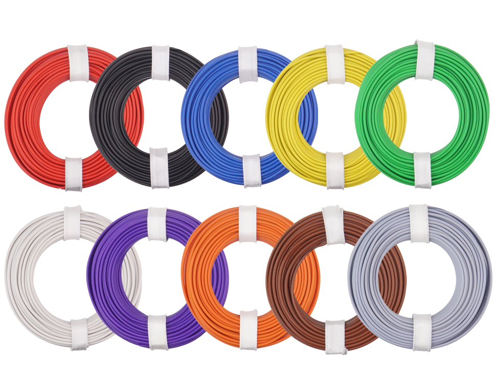125-MIX - Kupferlitzen-Set (0,25 mm²) 10 x 10 m - 10 farbig