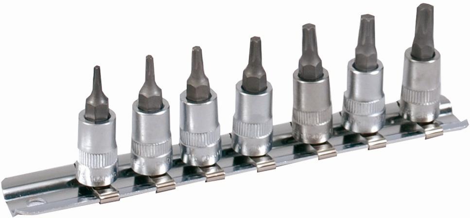 Projahn - 1/4" Stecknuss Satz auf Schiene 7tlg Bitnuesse TX - 1 Stück
