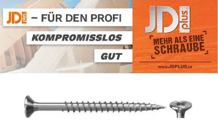 JD Plus Universalschraube, Stahl galv. verzinkt, 3 x 35 mm, T10, VE=1000