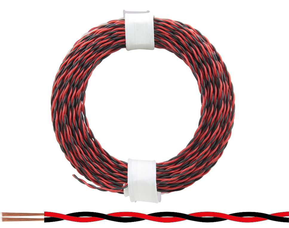 Zwillingslitze hochflexibel 0,04 mm² / 10 m rot-schwarz