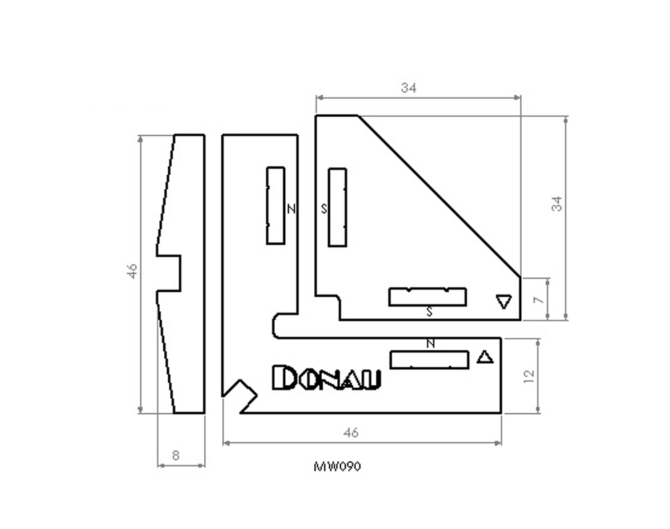 MW090 - Modellbau Winkelset magnetisch 90°