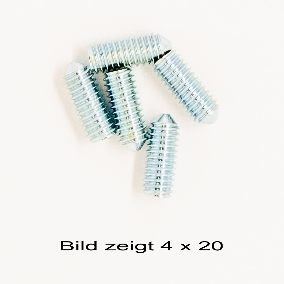 Gewindestifte M 4 x 6 KP = 20 Stück