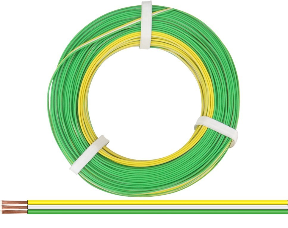 318-354-50 - Drillingslitze 0,14 mm² / 50 m gelb-weiss-grün