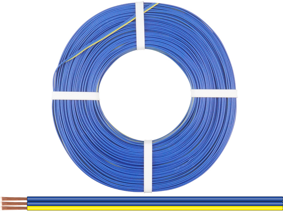 325-223-25 - Drillingslitze 0,25 mm² / 25 m blau-blau-gelb