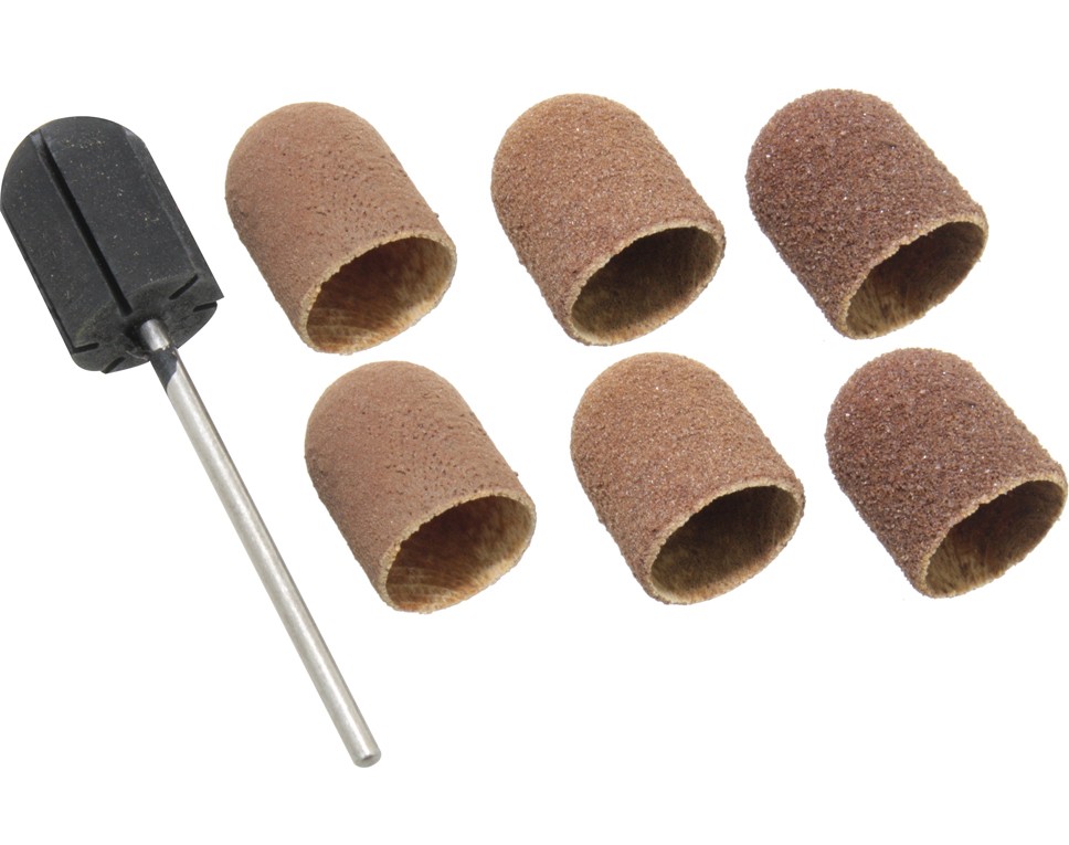 1629 - 6 Schleifkappen Ø 13 mm + Träger