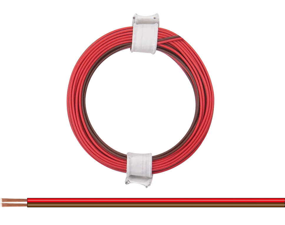 114-08 - Zwillingslitze 0,08 mm² / 5 m rot-braun