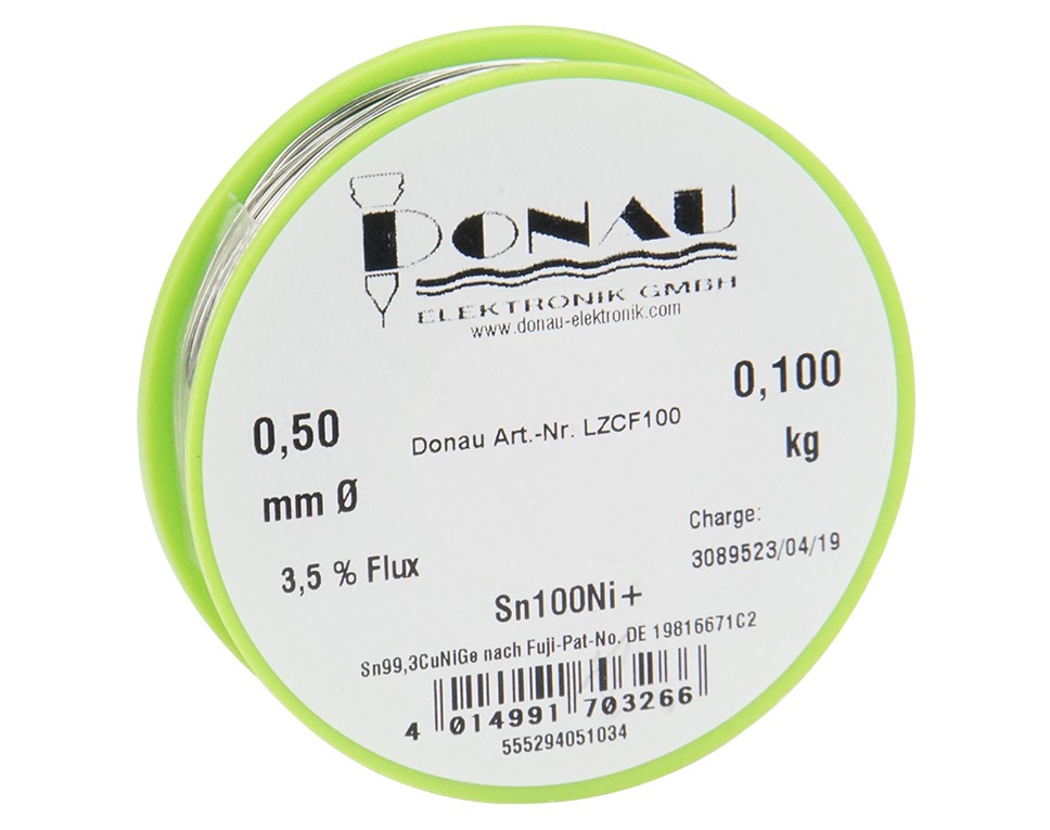LZCF100 - Lötzinn CLEAR" Ø0,5 mm Sn100Ni+ Spule 100g"