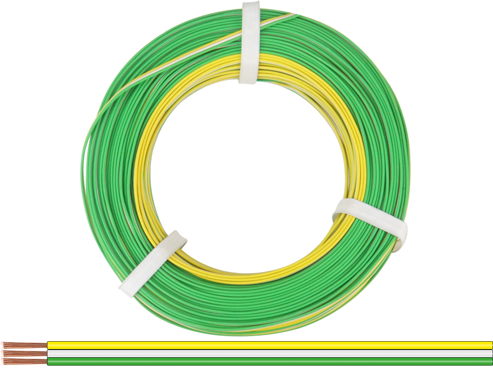 318-354-50 - Drillingslitze 0,14 mm² / 50 m gelb-weiss-grün