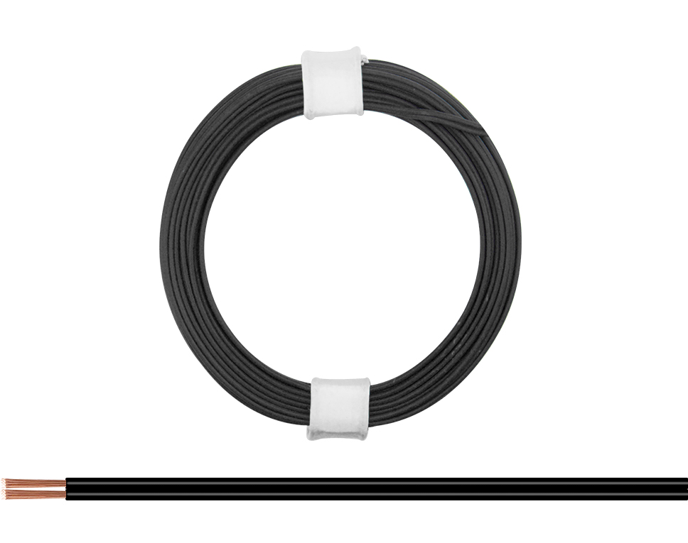 114-11 - Zwillingslitze 0,08 mm² / 5 m schwarz-schwarz