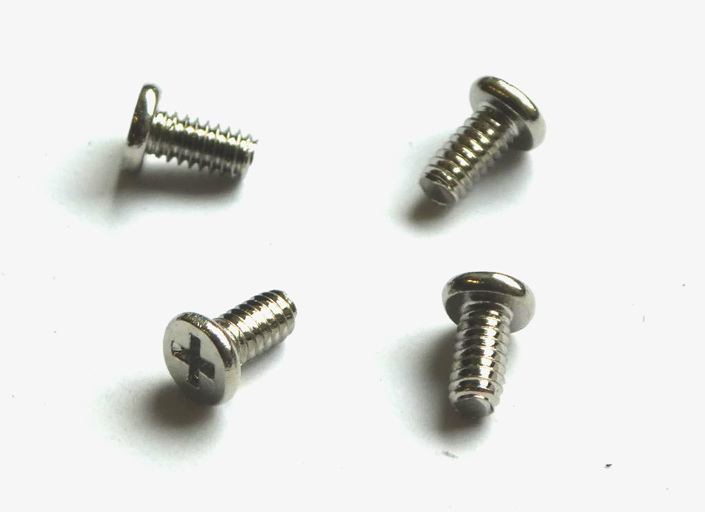 Kreuzschlitzschrauben mit flachem, großem Kopf, Stahl vernickelt, M2x3mm, 100Stück