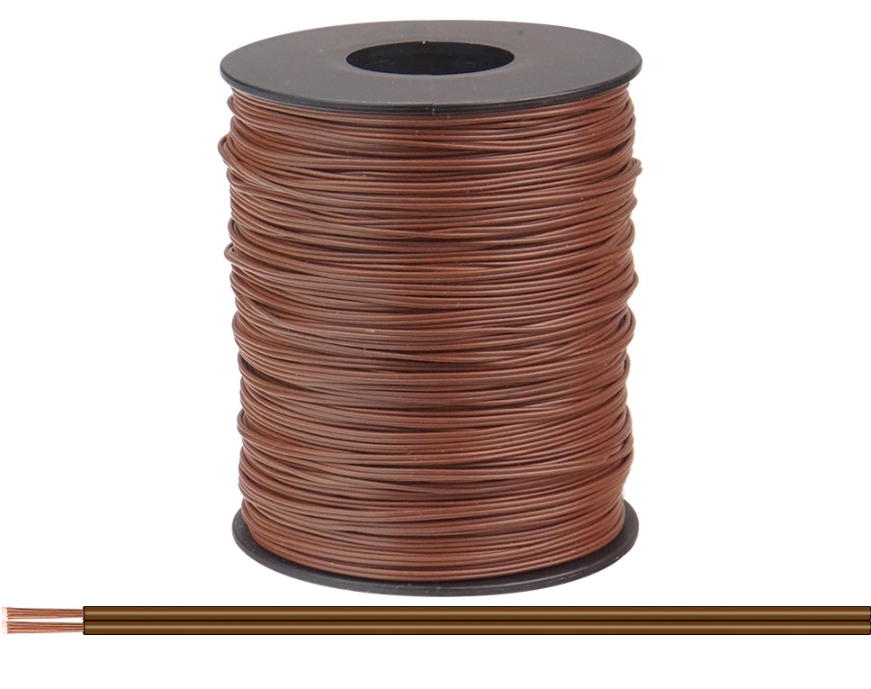 114-88-100 - Zwillingslitze 0,08 mm² / 100 m braun-braun