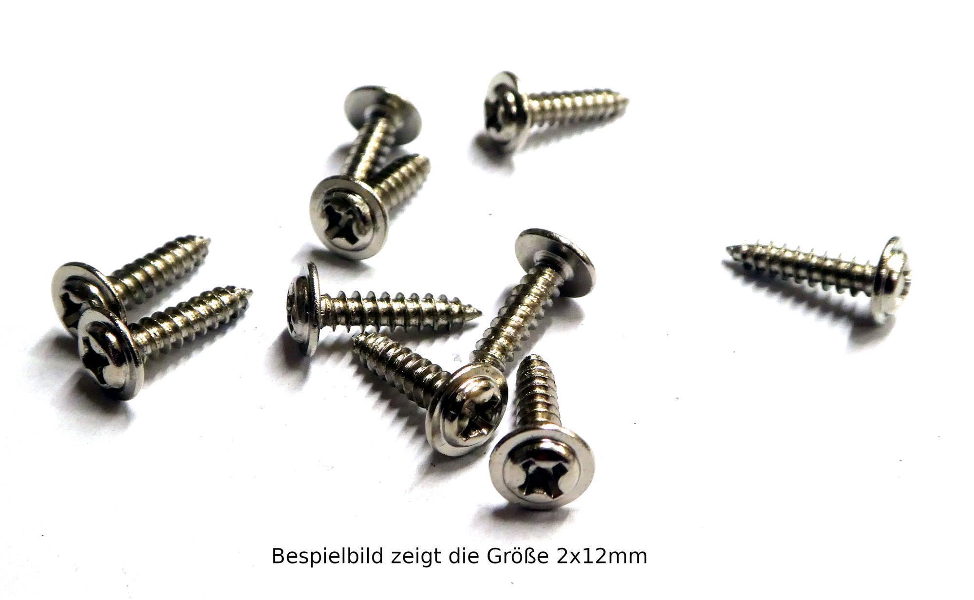 Blech-Holzschrauben mit Bund und Linsenkopf, 2 x 6 mm, VE=20 Stück