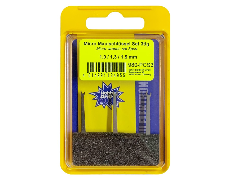 980-PCS3 - Micro-Maulschlüssel-Set 3-tlg. 1 / 1,3 / 1,5 mm