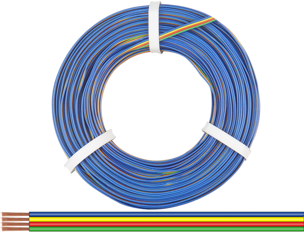 418-50 - Vierlingslitze 0,14 mm² / 50 m blau-gelb-rot-grün