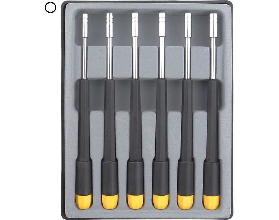 Sechskant Steckschlüssel Set 6-tlg. 2,0 - 4,0 mm (= M1 bis M2)