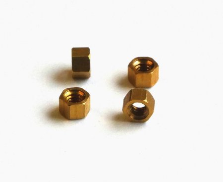 Modellsechskantmuttern Messing hoher Kopf