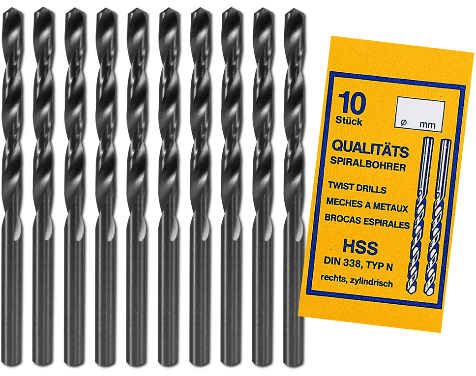 HSS10 - HSS Bohrer Ø 1,0 mm (Packung mit 10 Stück)