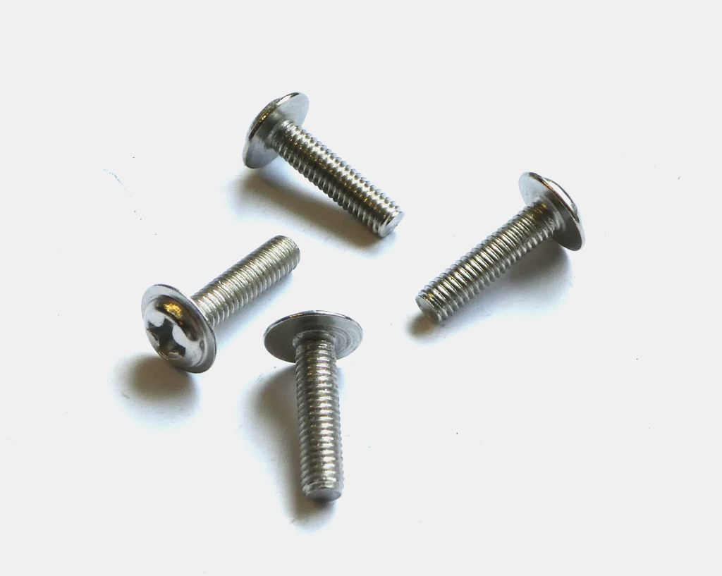 Linsenschrauben mit Bund, Stahl vernickelt, M3x5mm, 100Stück