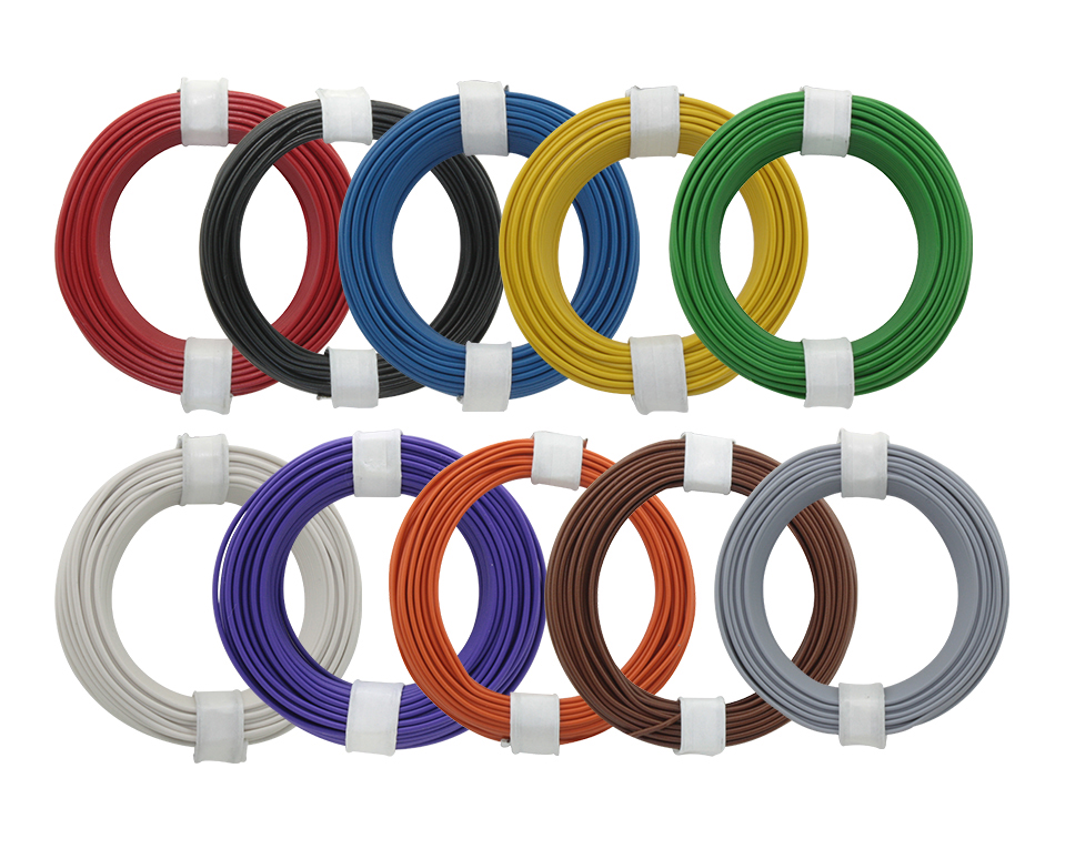 118-MIX - Kupferlitzen-Set (0,14 mm²) 10 x 10 m - 10 farbig