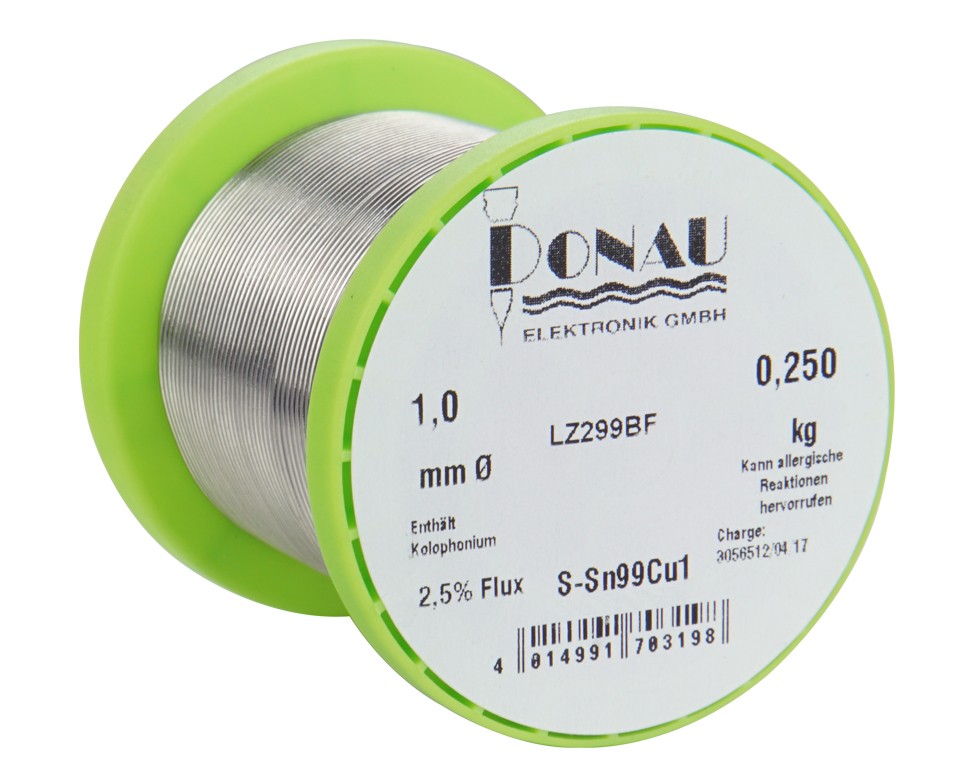 LZ299BF - Lötzinn bleifrei Sn99 Ø1 mm Spule 250 g