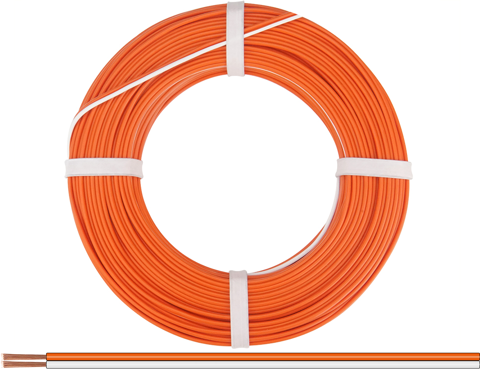 250-57-25 - Zwillingslitze 0,50mm² / 25m weiß-orange