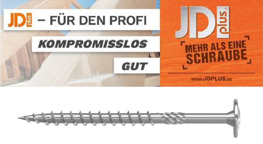 JD-Plus Tellerkopfschraube, 8x140mm, Stahl verzinkt, 50 Stück