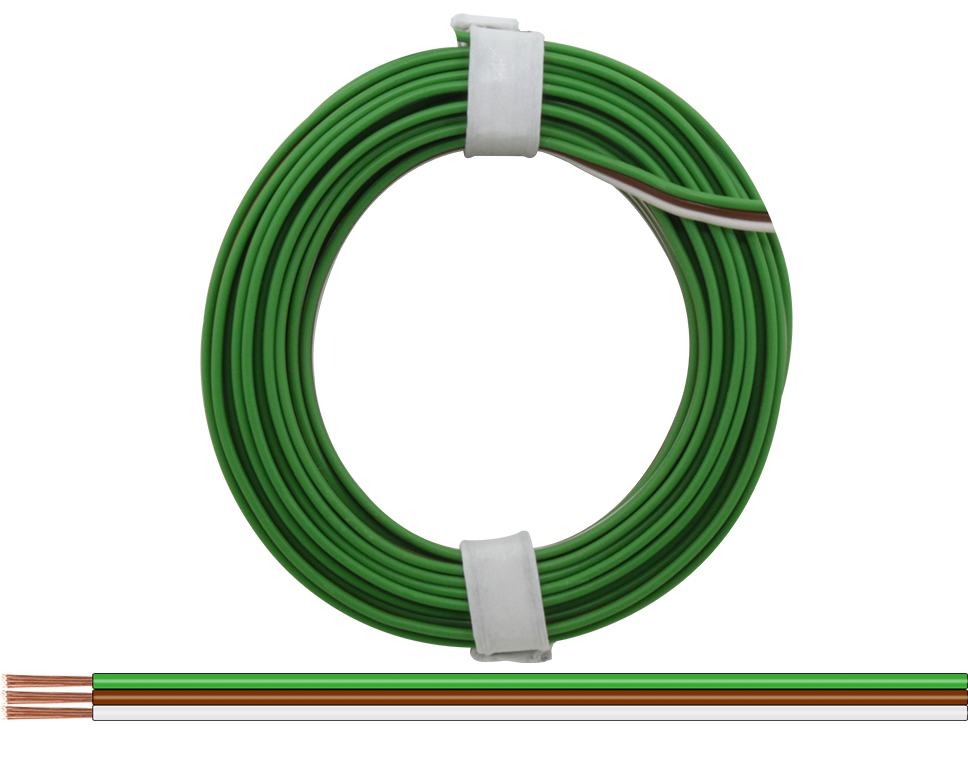 318-5 - Drillingslitze 0,14 mm² / 5 m grün-braun-weiss