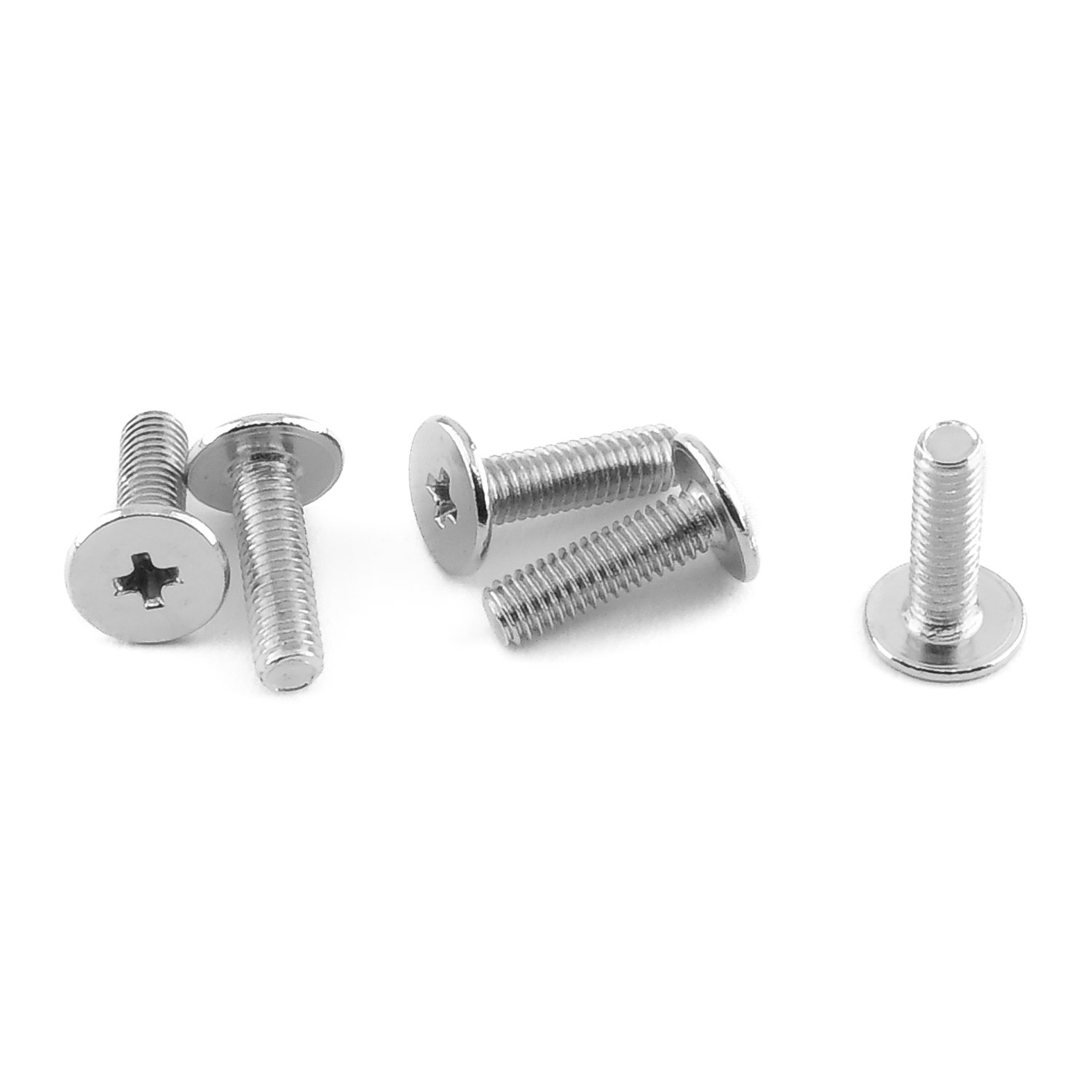 Kreuzschlitzschrauben mit flachem Kopf (4mm), Stahl vernickelt, M2,5x3mm, 100Stück