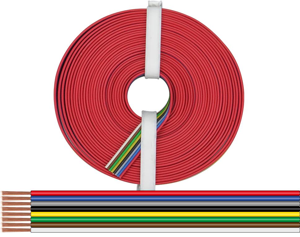 119-885 - 8-Fach Litze 0,14 mm² / 5 m rot-blau-grau-schwarz-gelb-grün-braun-weiß