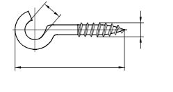 Gebogene Schraubhaken 2,3 x 30mm VE=100