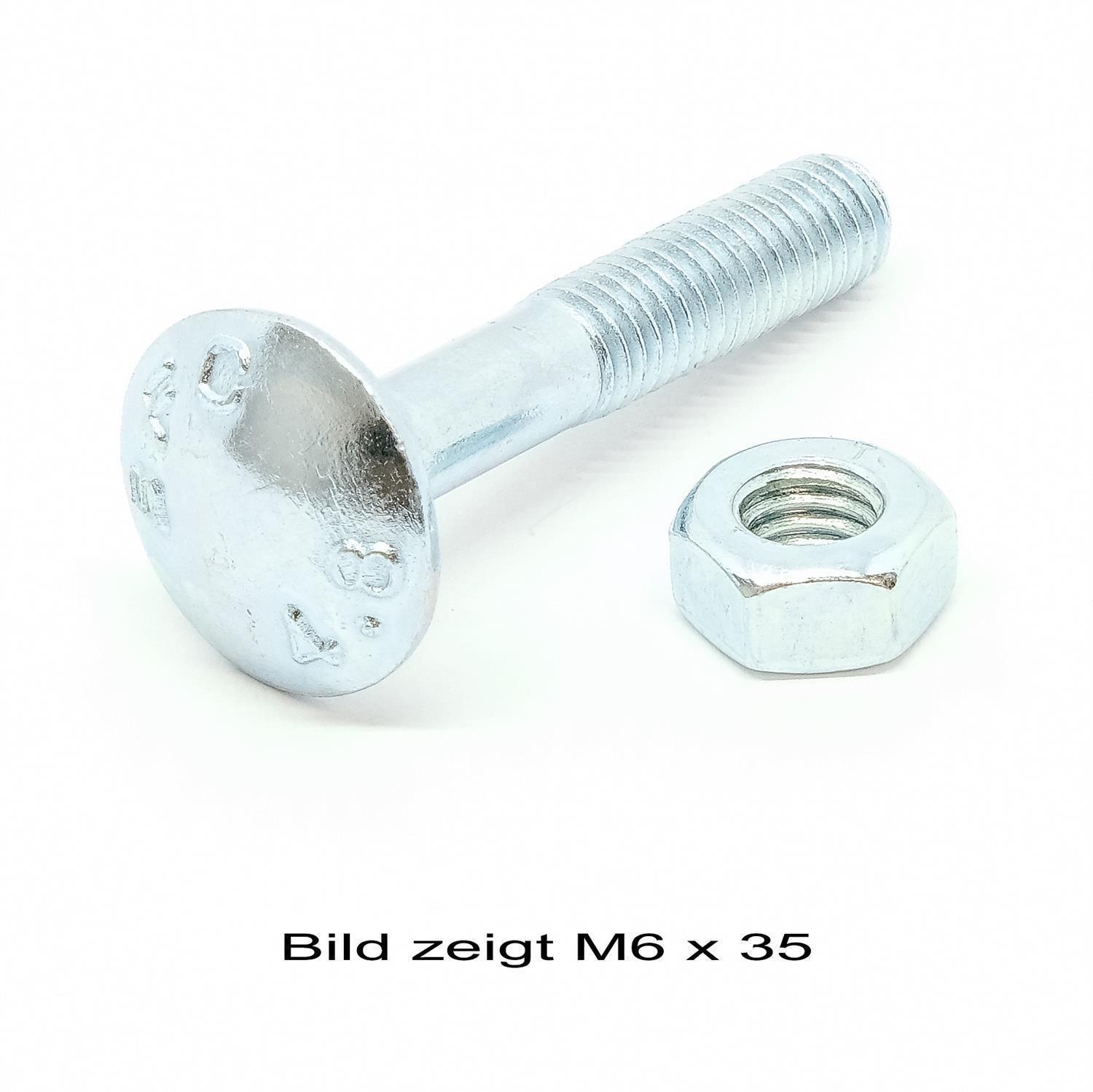 Flachrundschrauben DIN 603 Mu St. M 10 x 200 galv. verzinkt gal Zn VE= 50Stück