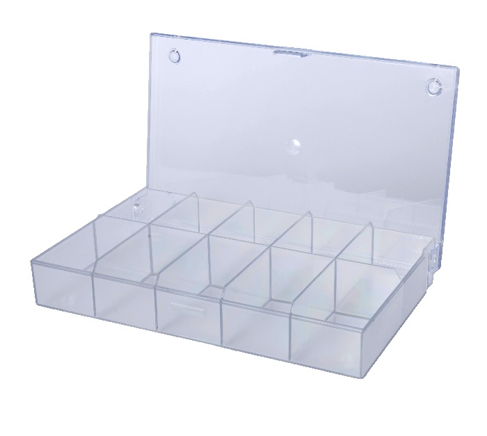 Sortimentskoffer leer 165 x 100 x 30 mm / 10 Fächer