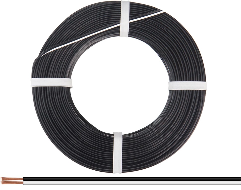 250-15-25 - Zwillingslitze 0,50mm² / 25m schwarz-weiß