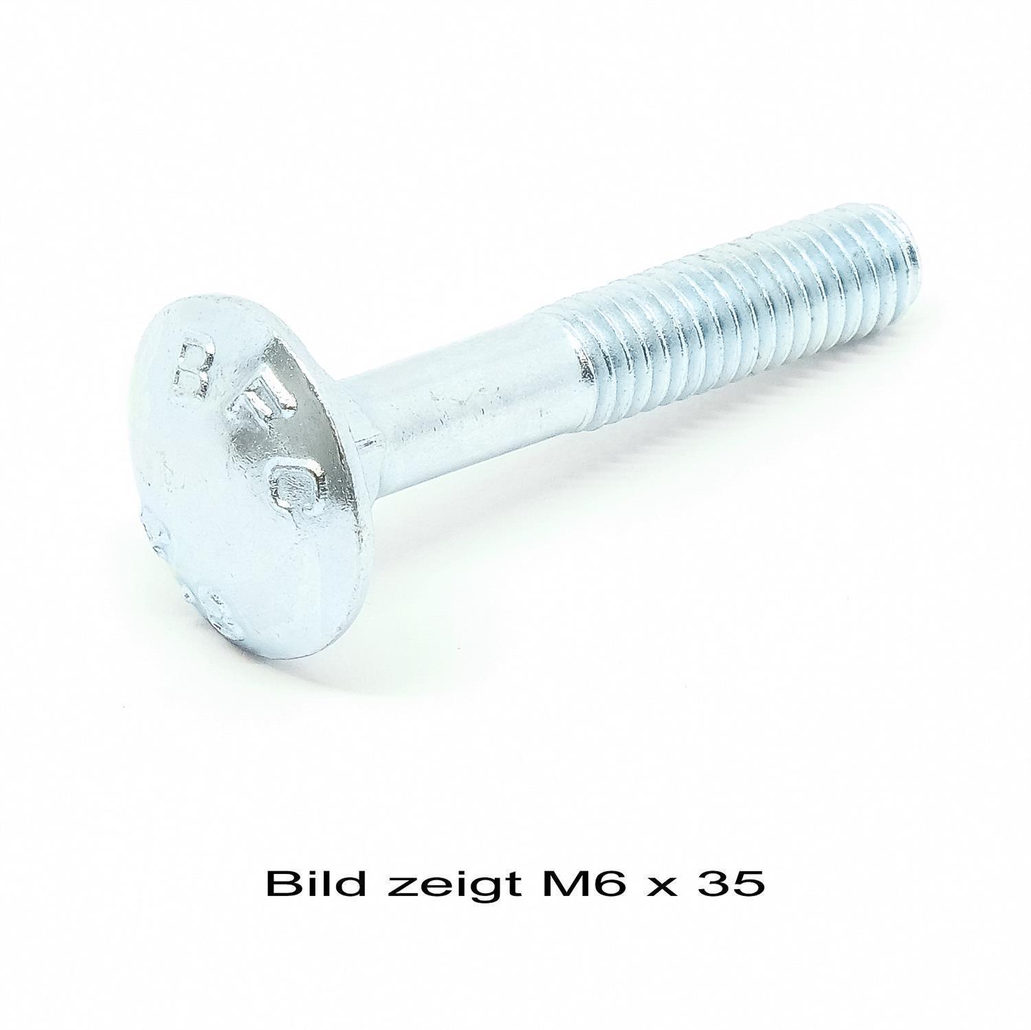 Flachrundschrauben DIN 603 o.Mu 8.8 M 8 x 40 galv. verzinkt gal Zn VE= 10 Stück