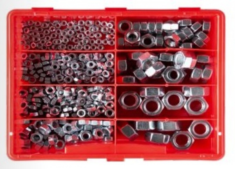 Sortiment mit Muttern - verzinkt M 3 bis M12 - 402 Teile