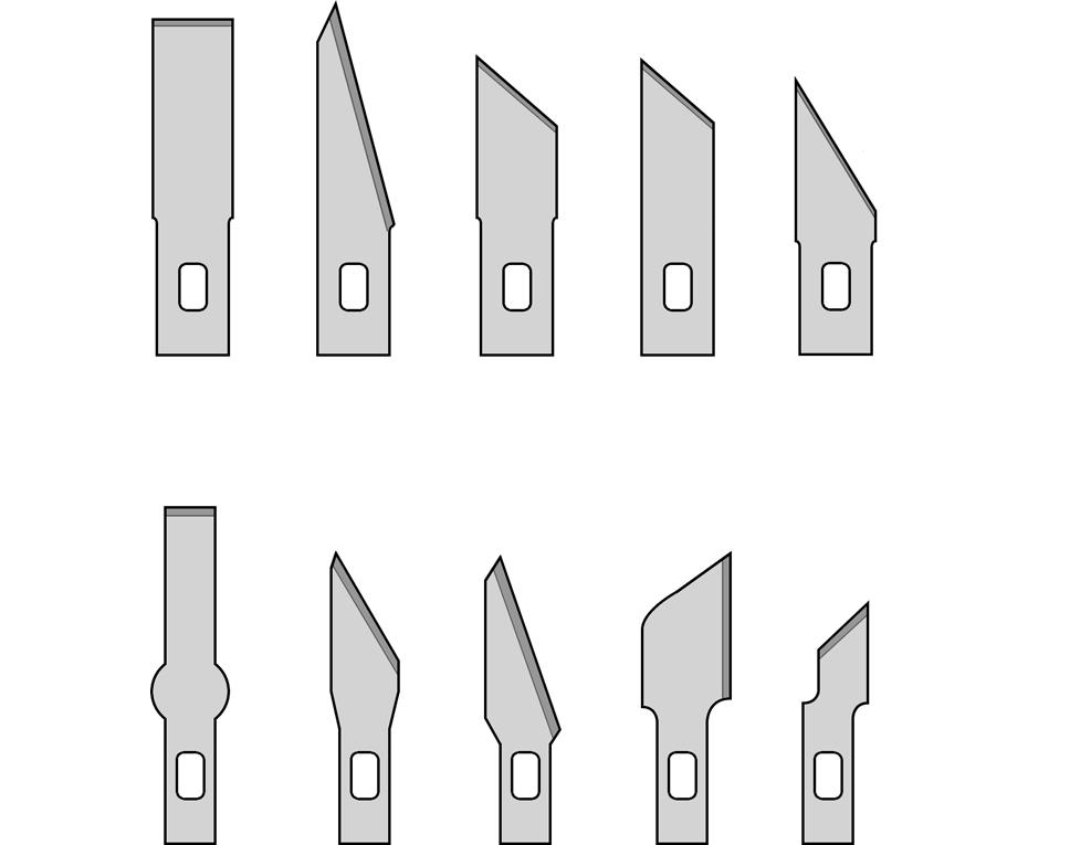 MS10 - 10 Ersatzklingen für Designermesser