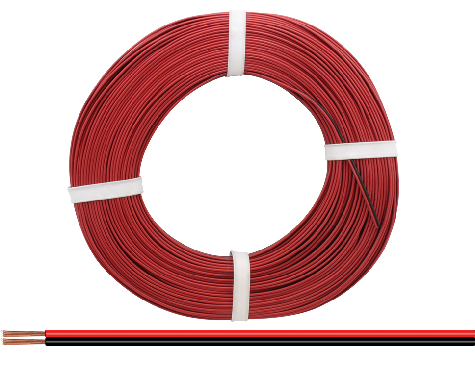 225-010 - Zwillingslitze 0,25 mm² / 50 m rot-schwarz