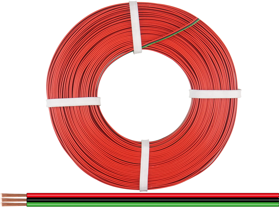 318-014-25 - Drillingslitze 0,14 mm² / 25 m rot-schwarz-grün