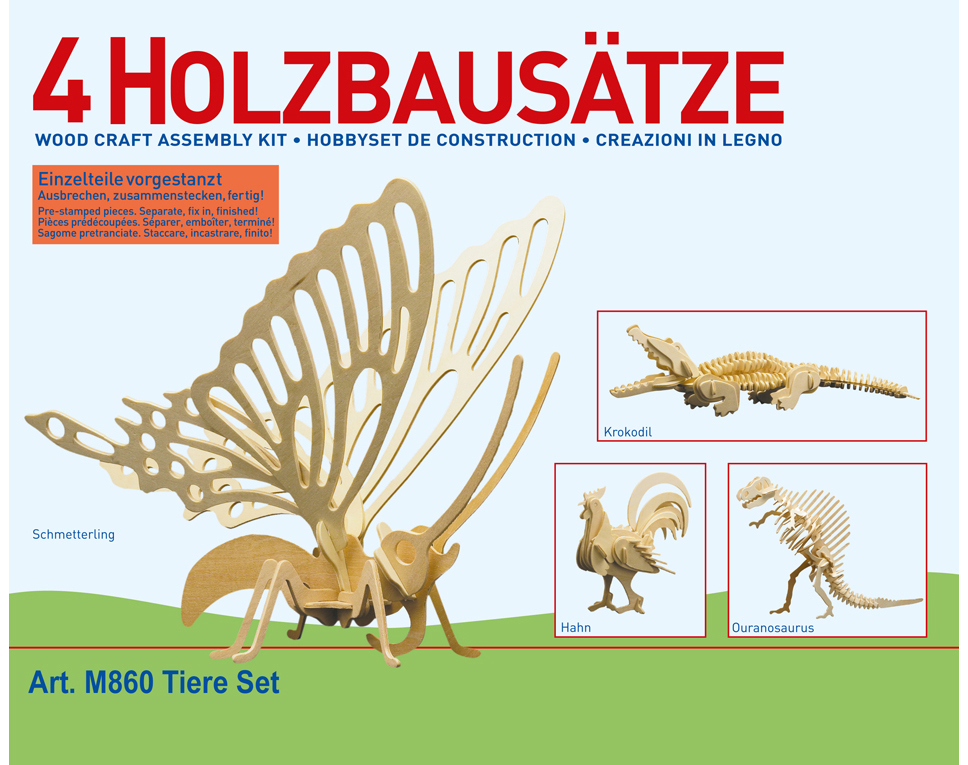 M860 - Holzbausatz 4 x Tiere