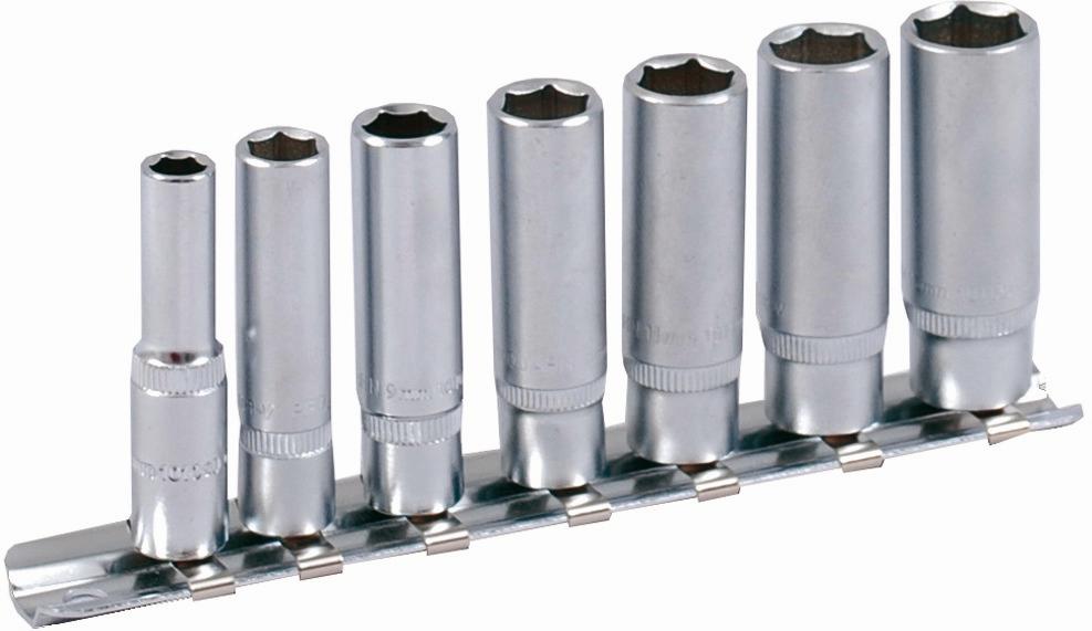 Projahn - 1/4" Stecknuss Satz auf Schiene 7tlg tiefe Nuesse - 1 Stück